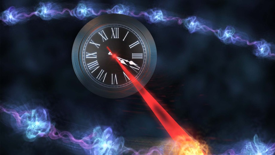 Artistic impression of the Ring Clock. The clock built from a ring of quantum systems enables ultra-precise timekeeping. A single quantum particle coherently circles the ring—each loop a "tick"—allowing the clock to surpass thermodynamic limitations of classical clocks. Illustration: Alexander Rommel & TU Wien